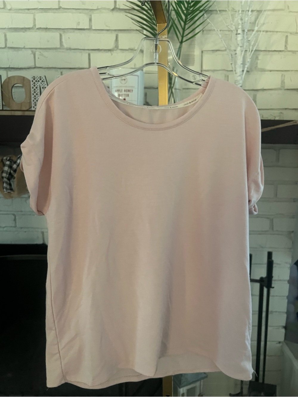 Lucky Brand Light Pink Short Sleeve Crewneck Tee